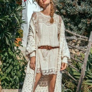 Spell & The Gypsy Maggie Tunic Dress Ivory Embroidered XS
